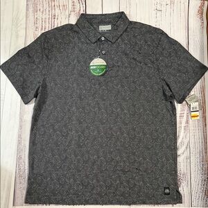 PGA Tour Charcoal Coconut Patterned Polo Shirt XXL NWT